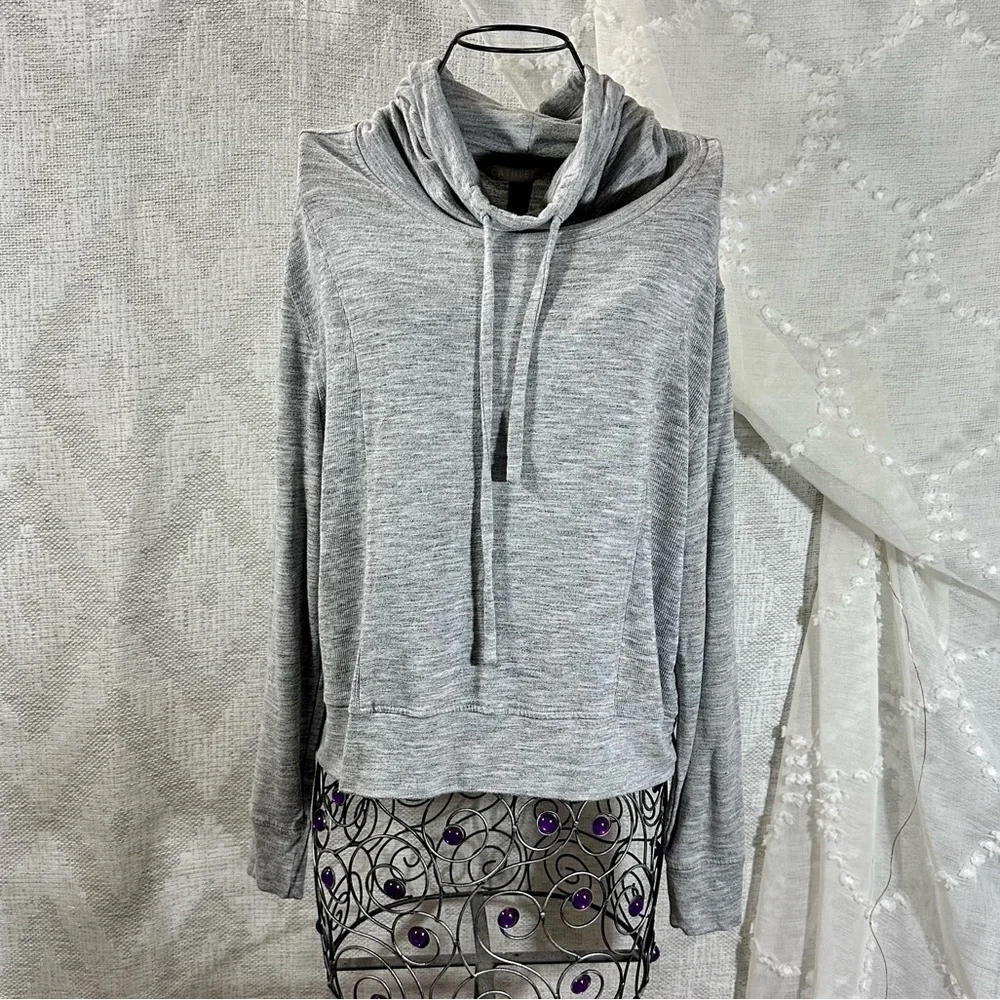 Athleta knit grey coaster lux cowl neck sweater size S